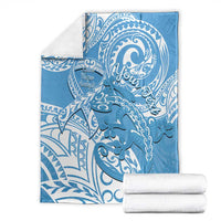 Personalised New Zealand Autism Awareness Blanket NZ Fern With Maori Koru Lizard LT14 - Polynesian Pride