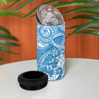 New Zealand Autism Awareness 4 in 1 Can Cooler Tumbler NZ Fern With Maori Koru Lizard