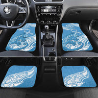 Personalised New Zealand Autism Awareness Car Mats NZ Fern With Maori Koru Lizard LT14 Set 4pcs Blue - Polynesian Pride
