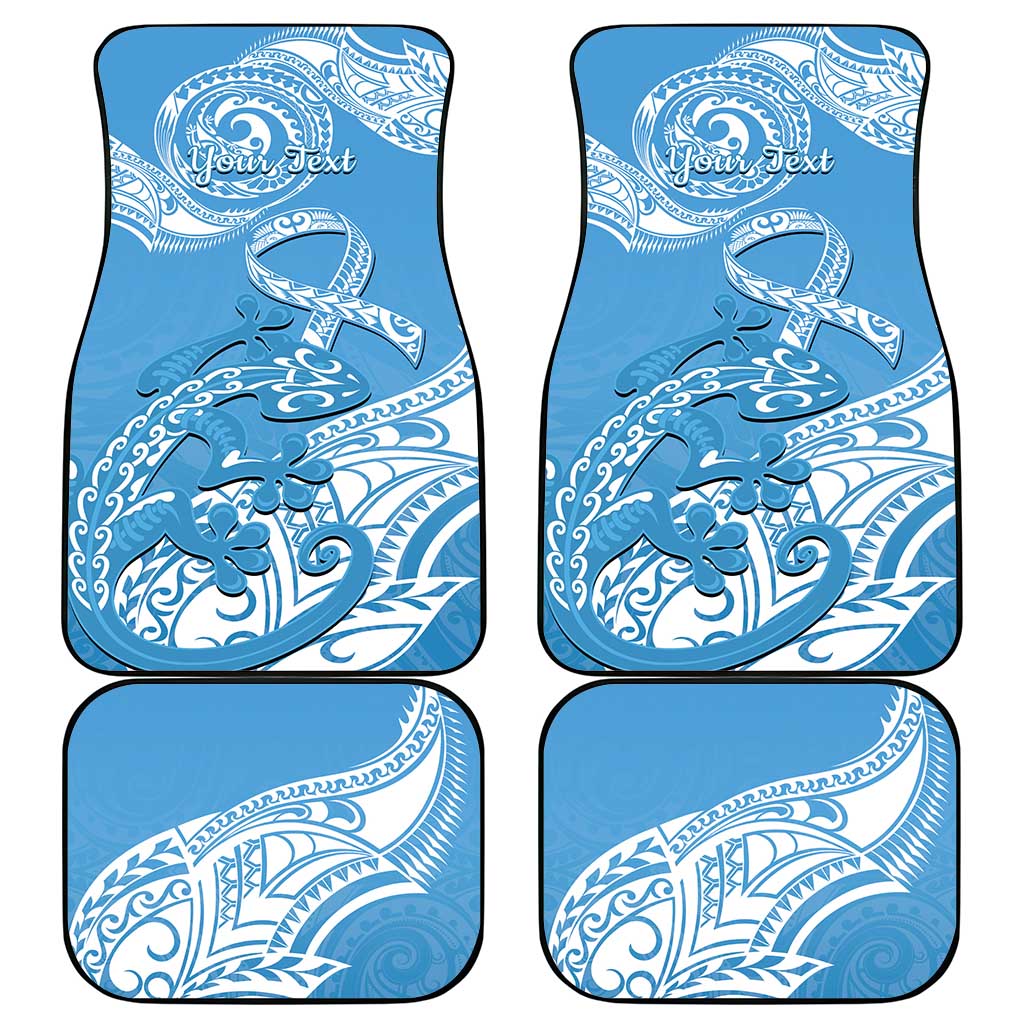 Personalised New Zealand Autism Awareness Car Mats NZ Fern With Maori Koru Lizard LT14 - Polynesian Pride