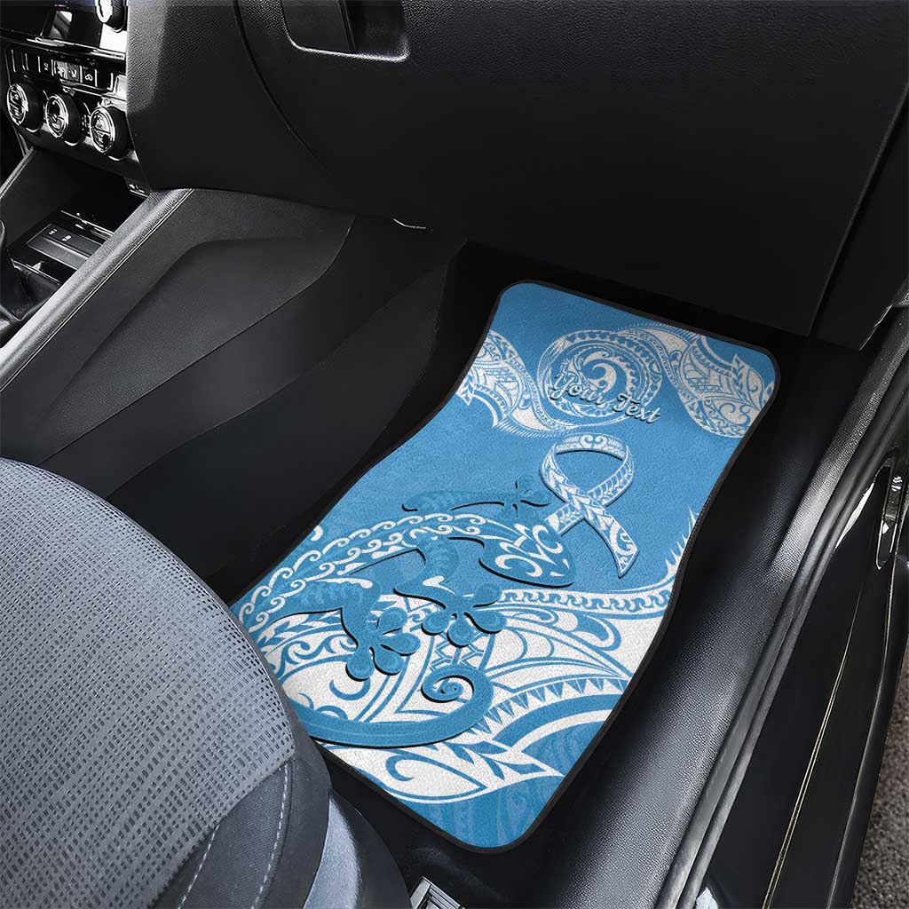 Personalised New Zealand Autism Awareness Car Mats NZ Fern With Maori Koru Lizard LT14 - Polynesian Pride
