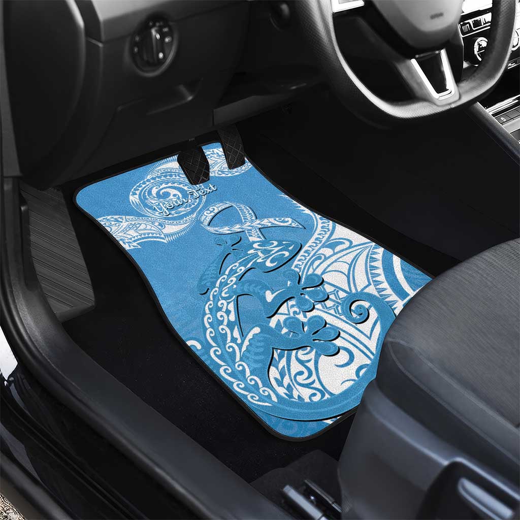 Personalised New Zealand Autism Awareness Car Mats NZ Fern With Maori Koru Lizard LT14 - Polynesian Pride