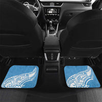 Personalised New Zealand Autism Awareness Car Mats NZ Fern With Maori Koru Lizard LT14 Set 2pcs - Back Blue - Polynesian Pride