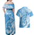 Personalised New Zealand Autism Awareness Couples Matching Off Shoulder Maxi Dress and Hawaiian Shirt NZ Fern With Maori Koru Lizard