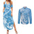 Personalised New Zealand Autism Awareness Couples Matching Summer Maxi Dress and Long Sleeve Button Shirt NZ Fern With Maori Koru Lizard