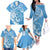 Personalised New Zealand Autism Awareness Family Matching Off The Shoulder Long Sleeve Dress and Hawaiian Shirt NZ Fern With Maori Koru Lizard