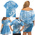 Personalised New Zealand Autism Awareness Family Matching Off Shoulder Short Dress and Hawaiian Shirt NZ Fern With Maori Koru Lizard