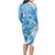 Personalised New Zealand Autism Awareness Long Sleeve Bodycon Dress NZ Fern With Maori Koru Lizard