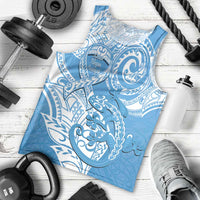 Personalised New Zealand Autism Awareness Men Tank Top NZ Fern With Maori Koru Lizard LT14 - Polynesian Pride
