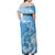 Personalised New Zealand Autism Awareness Off Shoulder Maxi Dress NZ Fern With Maori Koru Lizard