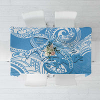 Personalised New Zealand Autism Awareness Tablecloth NZ Fern With Maori Koru Lizard LT14 Blue - Polynesian Pride