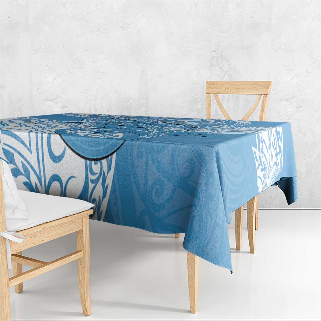 Personalised New Zealand Autism Awareness Tablecloth NZ Fern With Maori Koru Lizard LT14 - Polynesian Pride