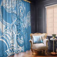 Personalised New Zealand Autism Awareness Window Curtain NZ Fern With Maori Koru Lizard LT14 - Polynesian Pride