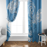 Personalised New Zealand Autism Awareness Window Curtain NZ Fern With Maori Koru Lizard LT14 - Polynesian Pride