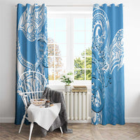 Personalised New Zealand Autism Awareness Window Curtain NZ Fern With Maori Koru Lizard LT14 - Polynesian Pride