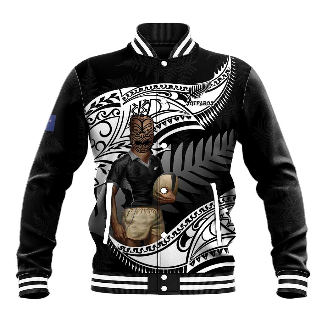 Custom New Zealand Silver Fern Rugby Baseball Jacket 2024 Aotearoa Maori Mascot Go All Black