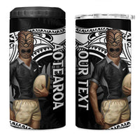 Custom New Zealand Silver Fern Rugby 4 in 1 Can Cooler Tumbler 2024 Aotearoa Maori Mascot Go All Black