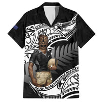 Custom New Zealand Silver Fern Rugby Family Matching Off Shoulder Maxi Dress and Hawaiian Shirt 2024 Aotearoa Maori Mascot Go All Black