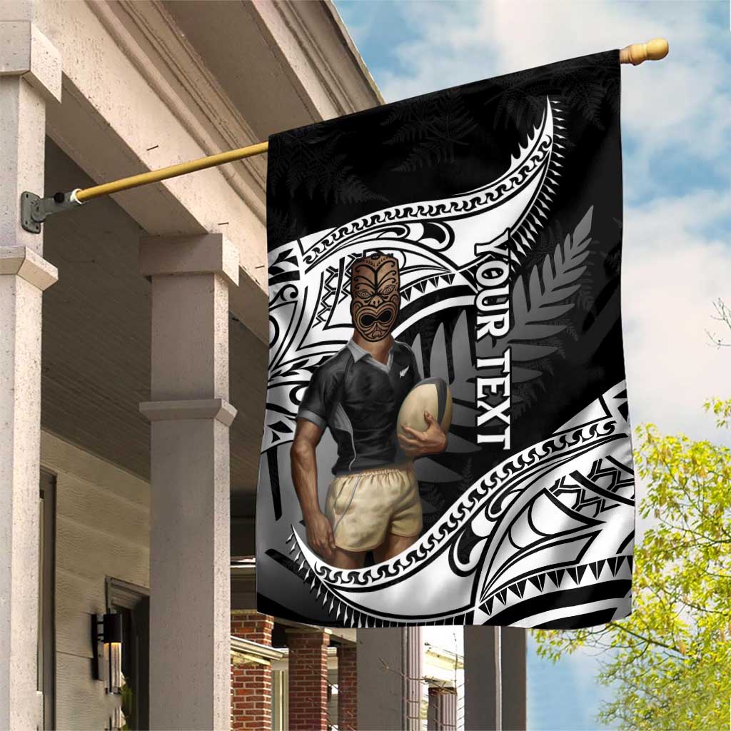 Custom New Zealand Silver Fern Rugby Garden Flag 2024 Aotearoa Maori Mascot Go All Black