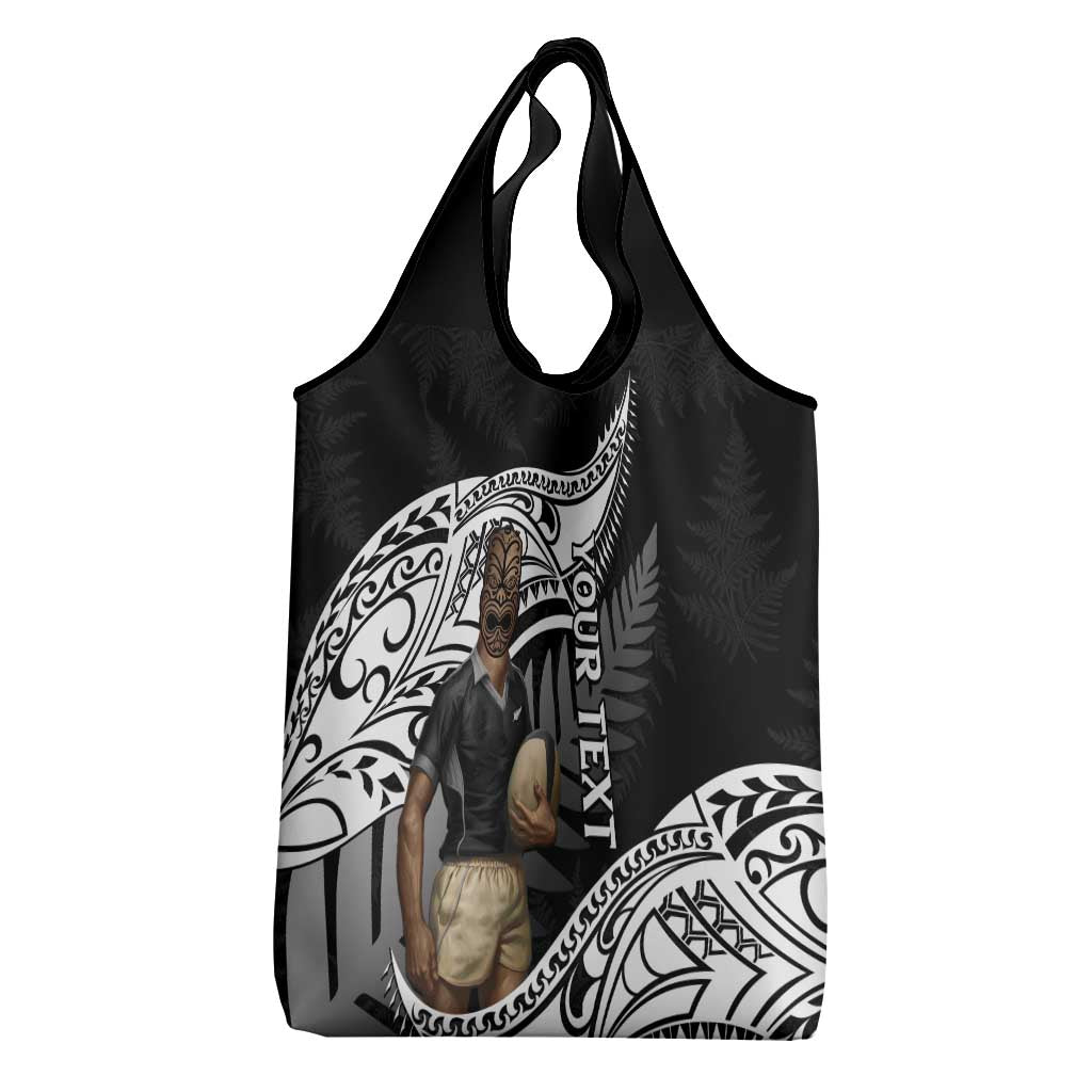 Custom New Zealand Silver Fern Rugby Grocery Bag 2024 Aotearoa Maori Mascot Go All Black