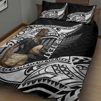 Custom New Zealand Silver Fern Rugby Quilt Bed Set 2024 Aotearoa Maori Mascot Go All Black
