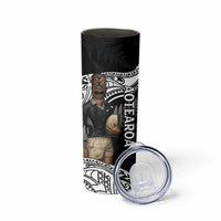 Custom New Zealand Silver Fern Rugby Skinny Tumbler 2024 Aotearoa Maori Mascot Go All Black