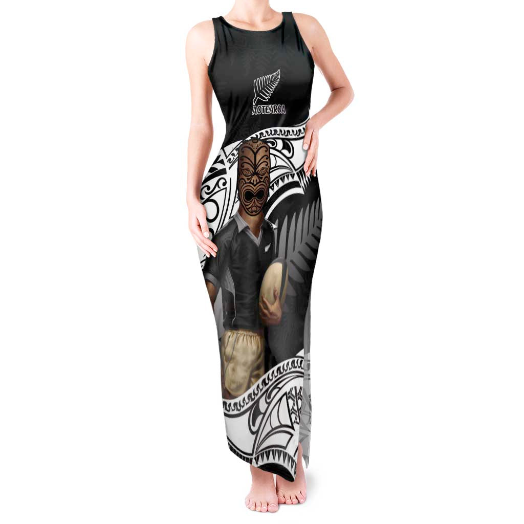 Custom New Zealand Silver Fern Rugby Tank Maxi Dress 2024 Aotearoa Maori Mascot Go All Black