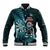 Personalised New Zealand Darts Christmas Baseball Jacket Maori Fern Merry Dartsmas - Polynesian Pride