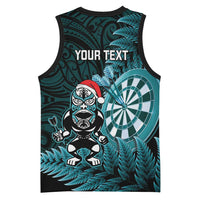 Personalised New Zealand Darts Christmas Basketball Jersey Maori Fern Merry Dartsmas - Polynesian Pride
