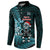 Personalised New Zealand Darts Christmas Button Sweatshirt Maori Fern Merry Dartsmas - Polynesian Pride