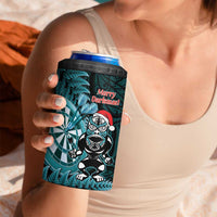 Personalised New Zealand Darts Christmas 4 in 1 Can Cooler Tumbler Maori Fern Merry Dartsmas - Polynesian Pride
