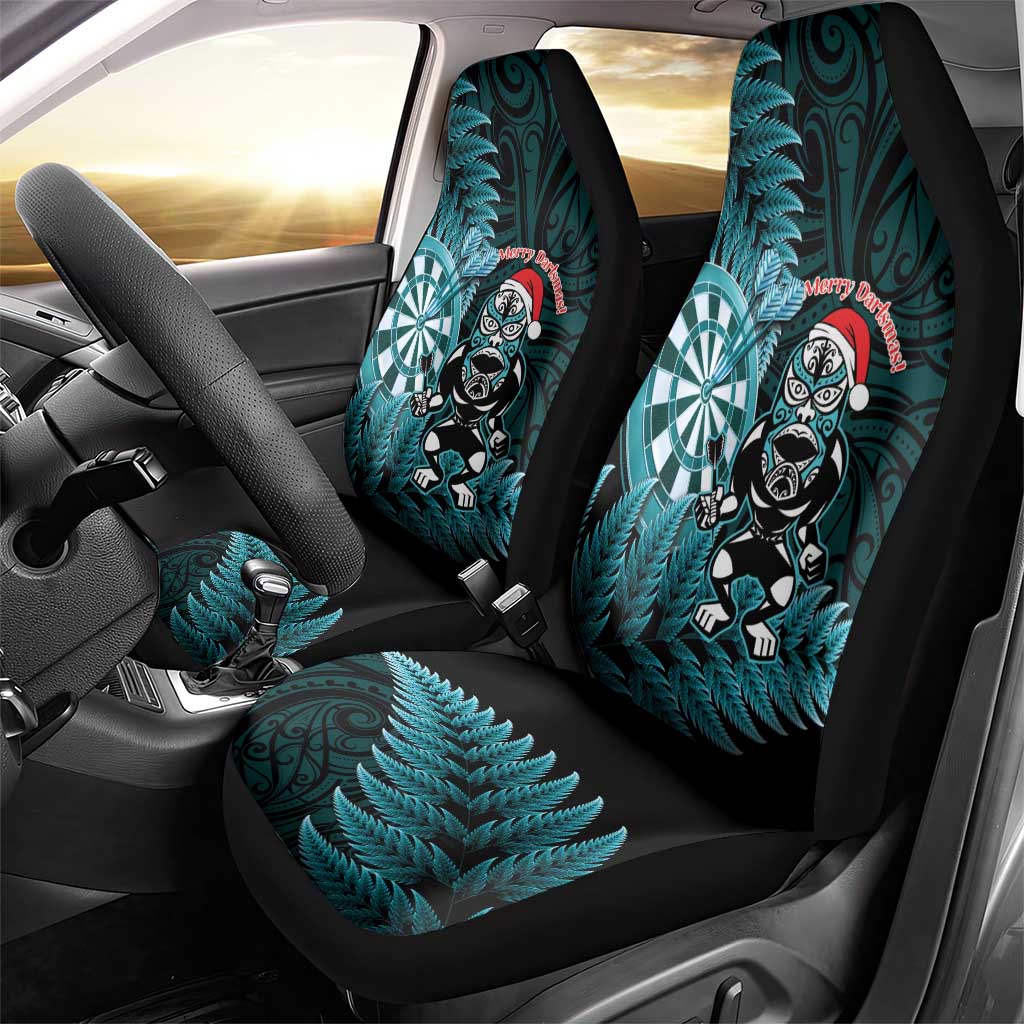 New Zealand Darts Christmas Car Seat Cover Maori Fern Merry Dartsmas - Polynesian Pride