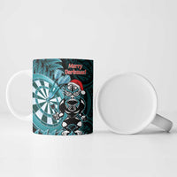 Personalised New Zealand Darts Christmas Ceramic Mug Maori Fern Merry Dartsmas - Polynesian Pride