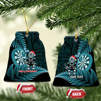 Personalised New Zealand Darts Christmas Ceramic Ornament Maori Fern Merry Dartsmas - Polynesian Pride
