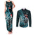 Personalised New Zealand Darts Christmas Couples Matching Tank Maxi Dress and Long Sleeve Button Shirt Maori Fern Merry Dartsmas - Polynesian Pride