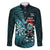 Personalised New Zealand Darts Christmas Family Matching Off The Shoulder Long Sleeve Dress and Hawaiian Shirt Maori Fern Merry Dartsmas - Polynesian Pride