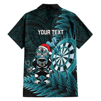 Personalised New Zealand Darts Christmas Family Matching Off Shoulder Maxi Dress and Hawaiian Shirt Maori Fern Merry Dartsmas - Polynesian Pride