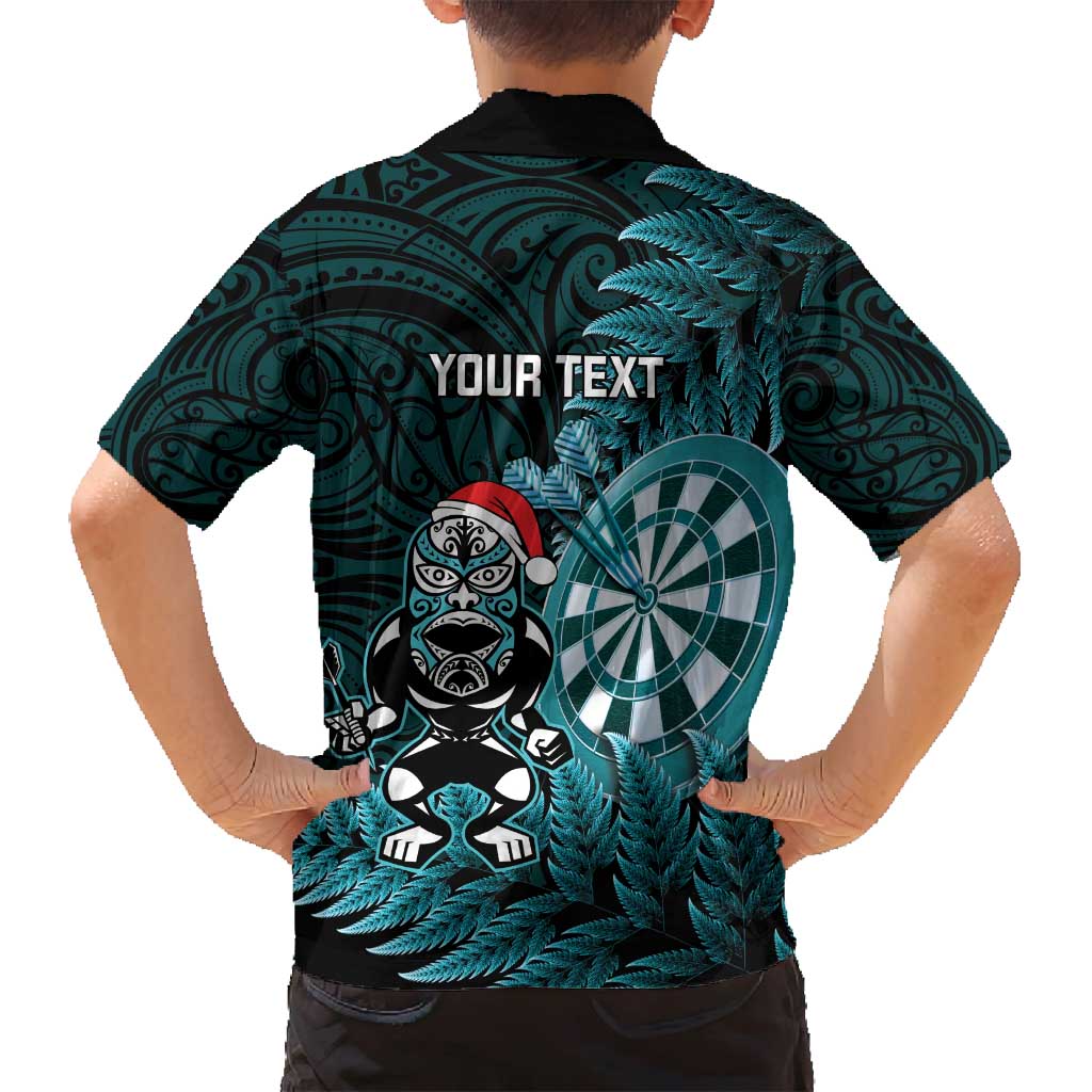 Personalised New Zealand Darts Christmas Family Matching Puletasi and Hawaiian Shirt Maori Fern Merry Dartsmas - Polynesian Pride