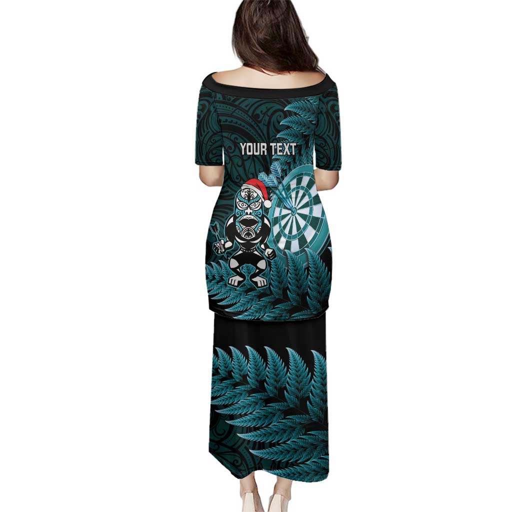 Personalised New Zealand Darts Christmas Family Matching Puletasi and Hawaiian Shirt Maori Fern Merry Dartsmas - Polynesian Pride