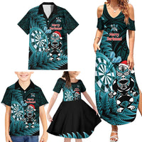 Personalised New Zealand Darts Christmas Family Matching Summer Maxi Dress and Hawaiian Shirt Maori Fern Merry Dartsmas - Polynesian Pride