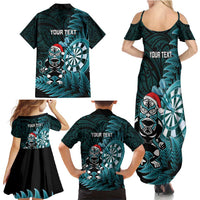 Personalised New Zealand Darts Christmas Family Matching Summer Maxi Dress and Hawaiian Shirt Maori Fern Merry Dartsmas - Polynesian Pride