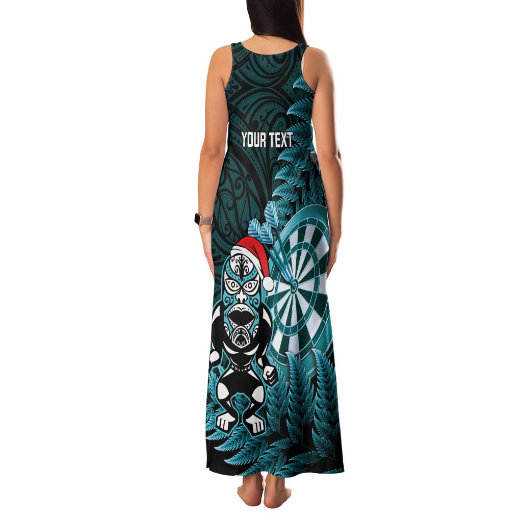 Personalised New Zealand Darts Christmas Family Matching Tank Maxi Dress and Hawaiian Shirt Maori Fern Merry Dartsmas - Polynesian Pride