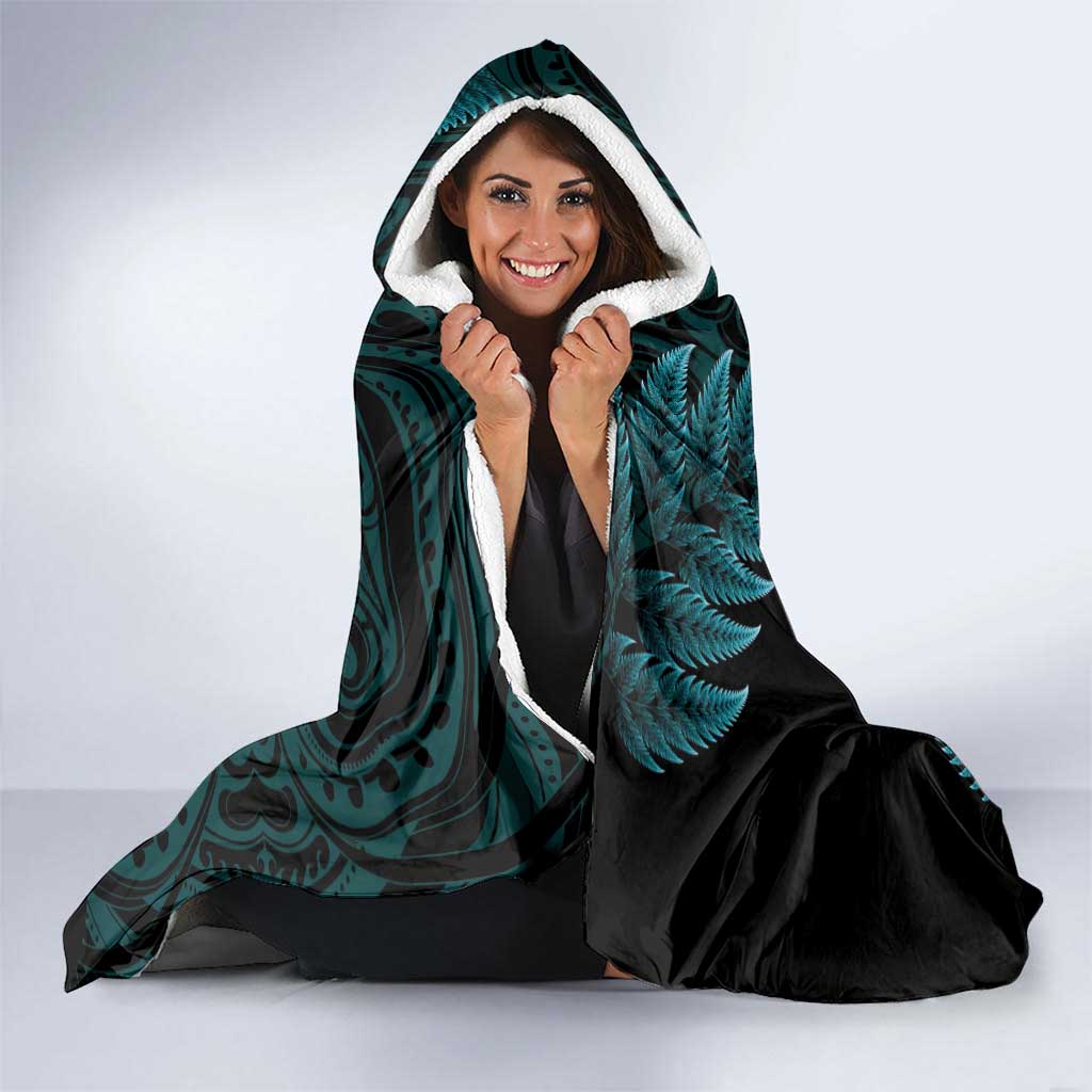 New Zealand Darts Christmas Hooded Blanket Maori Fern Merry Dartsmas - Polynesian Pride