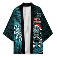 Personalised New Zealand Darts Christmas Kimono Maori Fern Merry Dartsmas - Polynesian Pride