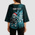 Personalised New Zealand Darts Christmas Kimono Sleeve Blouse Maori Fern Merry Dartsmas - Polynesian Pride