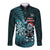 Personalised New Zealand Darts Christmas Long Sleeve Button Shirt Maori Fern Merry Dartsmas - Polynesian Pride