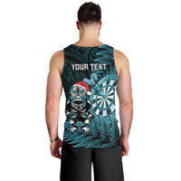 Personalised New Zealand Darts Christmas Men Tank Top Maori Fern Merry Dartsmas - Polynesian Pride
