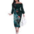Personalised New Zealand Darts Christmas Off The Shoulder Long Sleeve Dress Maori Fern Merry Dartsmas - Polynesian Pride
