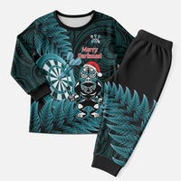 Personalised New Zealand Darts Christmas Pajama Set Maori Fern Merry Dartsmas - Polynesian Pride