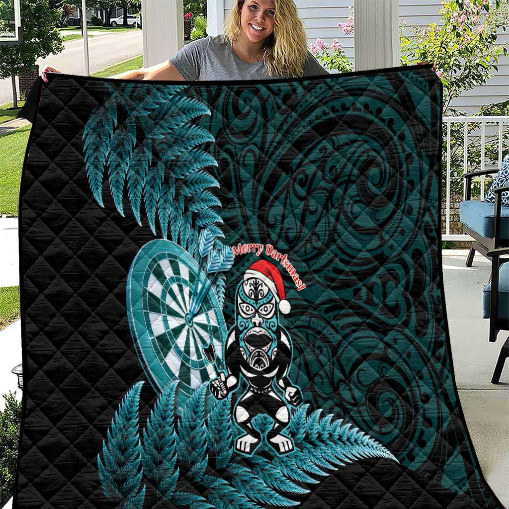 New Zealand Darts Christmas Quilt Maori Fern Merry Dartsmas - Polynesian Pride